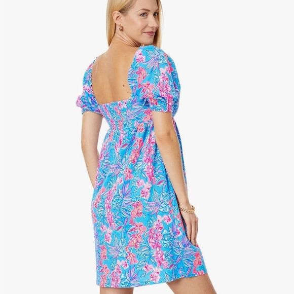 Lilly Pulitzer Delaney Puff Sleeve Mini Dress 6 - Picture 2 of 9